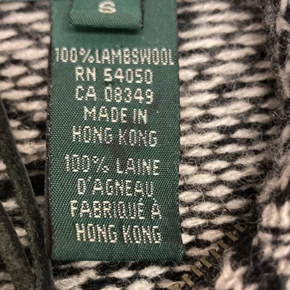 Vintage Ralph Lauren Lambswool  90s RL Nordic Zip Up Cardigan Size S Petite - Picture 6 of 6